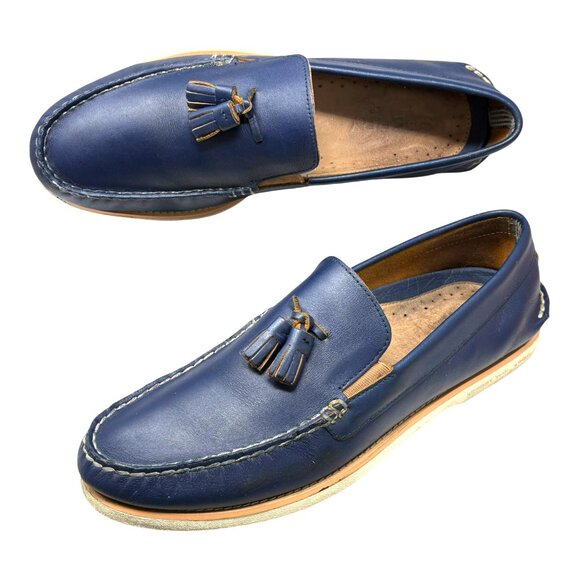 Sperry Authentic Original Navy Leather Tassel Slip on Boat Shoe - Picture 1 of 10